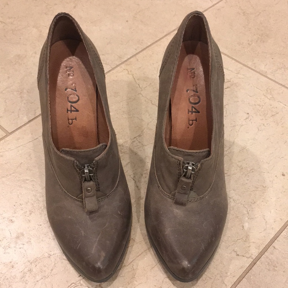 No. 704b grey leather oxford style pumps 37 - Picture 3 of 8